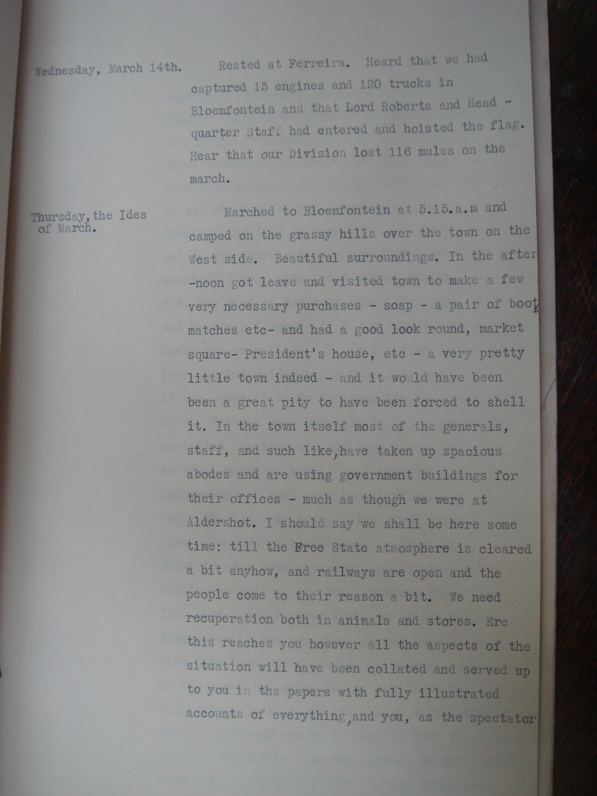 Lt Wilson's Letter extracts Page 5